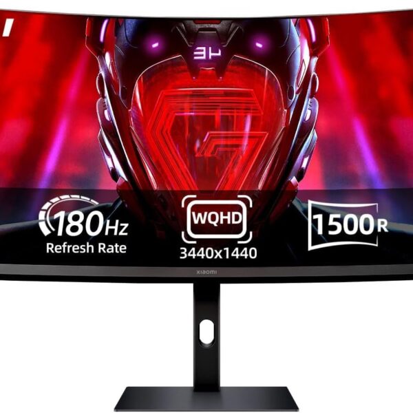 XIAOMI 34-inch Curved Gaming Monitor, 180Hz Refresh Rate, 1ms Response, FreeSync Premium, 95% DCI-P3, 100% sRGB, Low Blue Light Computer Screen Monitor, Desktop Monitor G34WQi